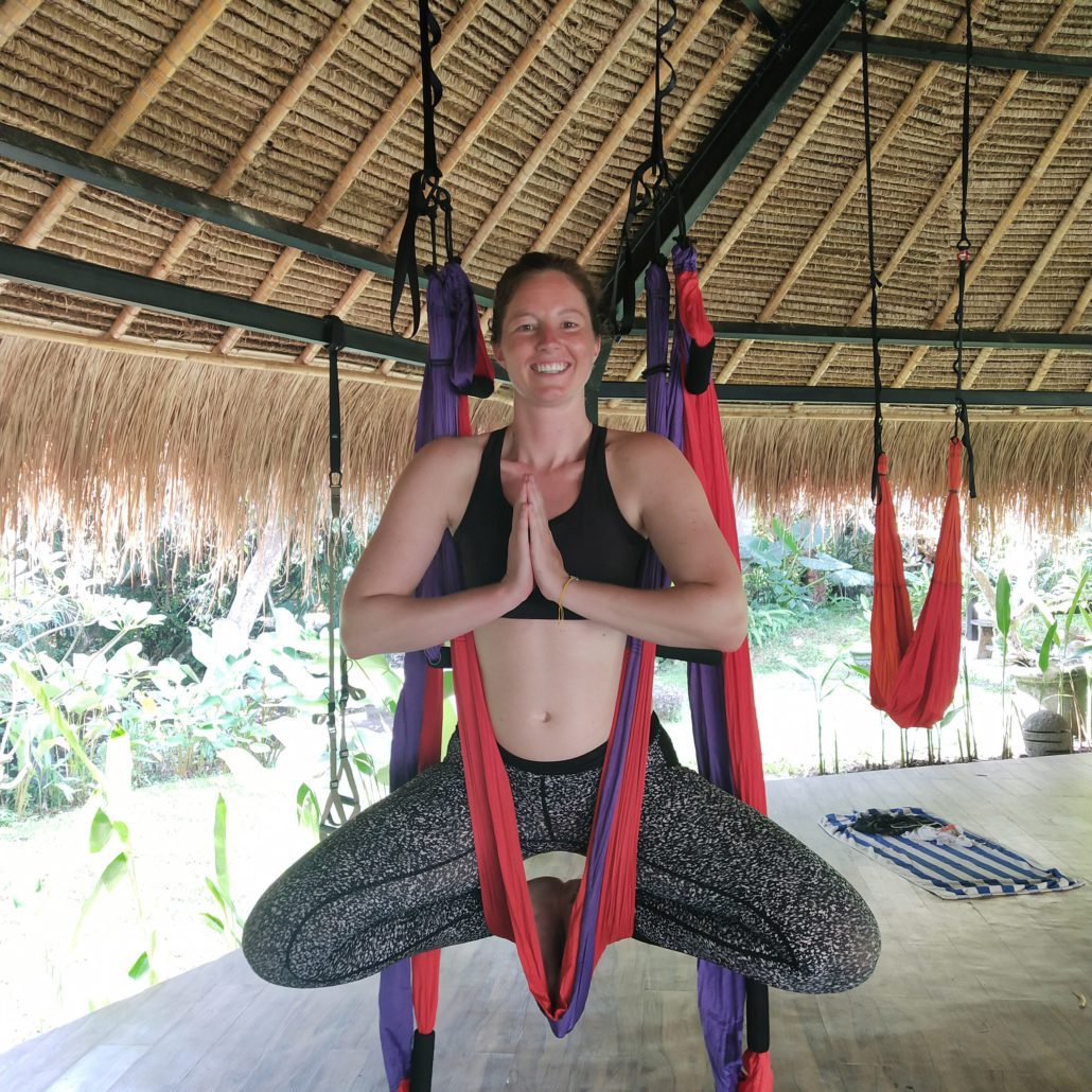 Aerial Yoga in surf camp