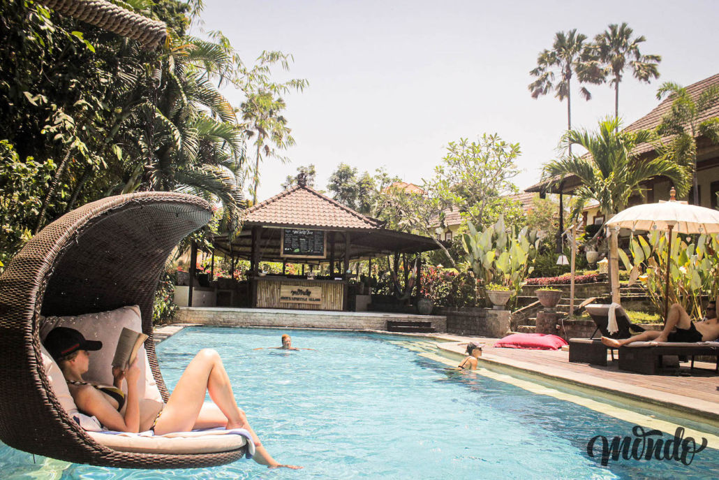 Pool chilling surf camp bali